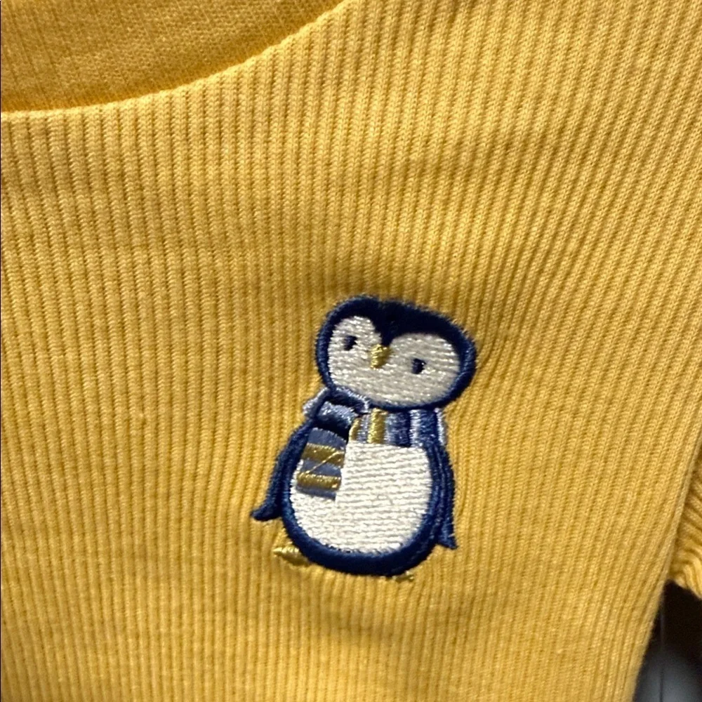 4 pc Yellow and Cream Penguin organics Kids Matching Set